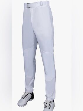 Youth Boys White Baseball Tapered full length Pant